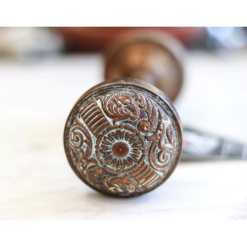 Pair of Portulaca Door Knobs - c.1895 - Mfgr: Penn Pair of Portulaca Door Knobs - c.1895 - Mfgr: Penn