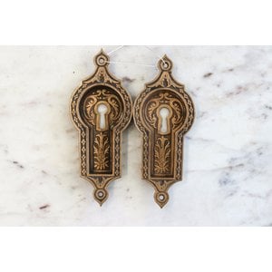 Pair of Intricate Brass Escutcheons