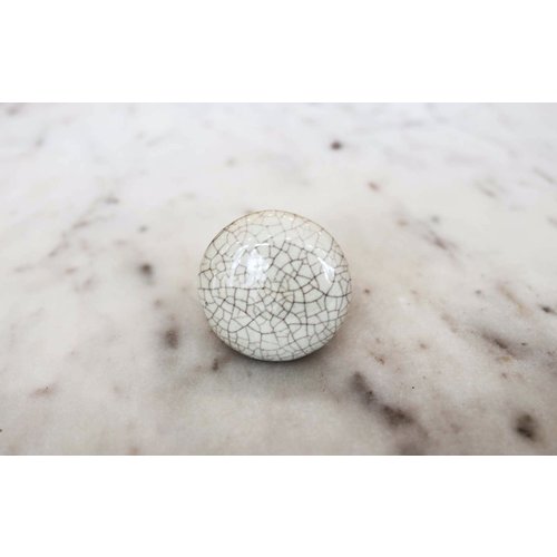 Cream Crackle Ceramic Drawer Knob from India Cream Crackle Ceramic Drawer Knob from India
