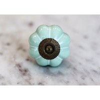 Green with Silver Melon Drawer Knob from India