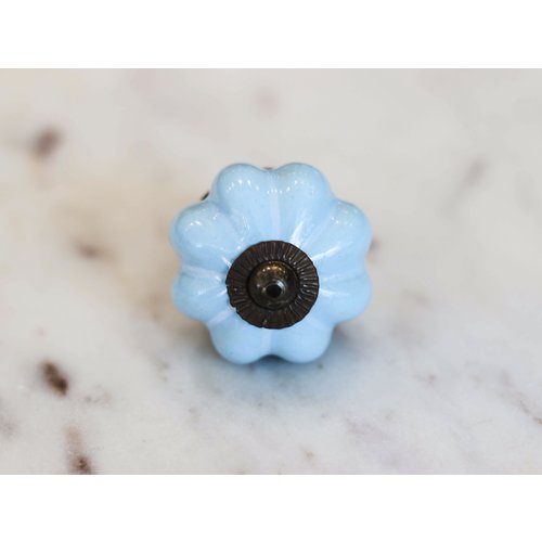 Solid Sky blue Melon Drawer Knob from India Solid Sky blue Melon Drawer Knob from India