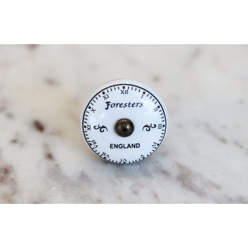 Forester's England Ceramic Clock Drawer Knob from India Forester's England Ceramic Clock Drawer Knob from India