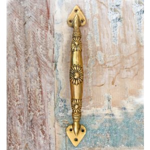 Handmade Floral Brass Door Pull from India