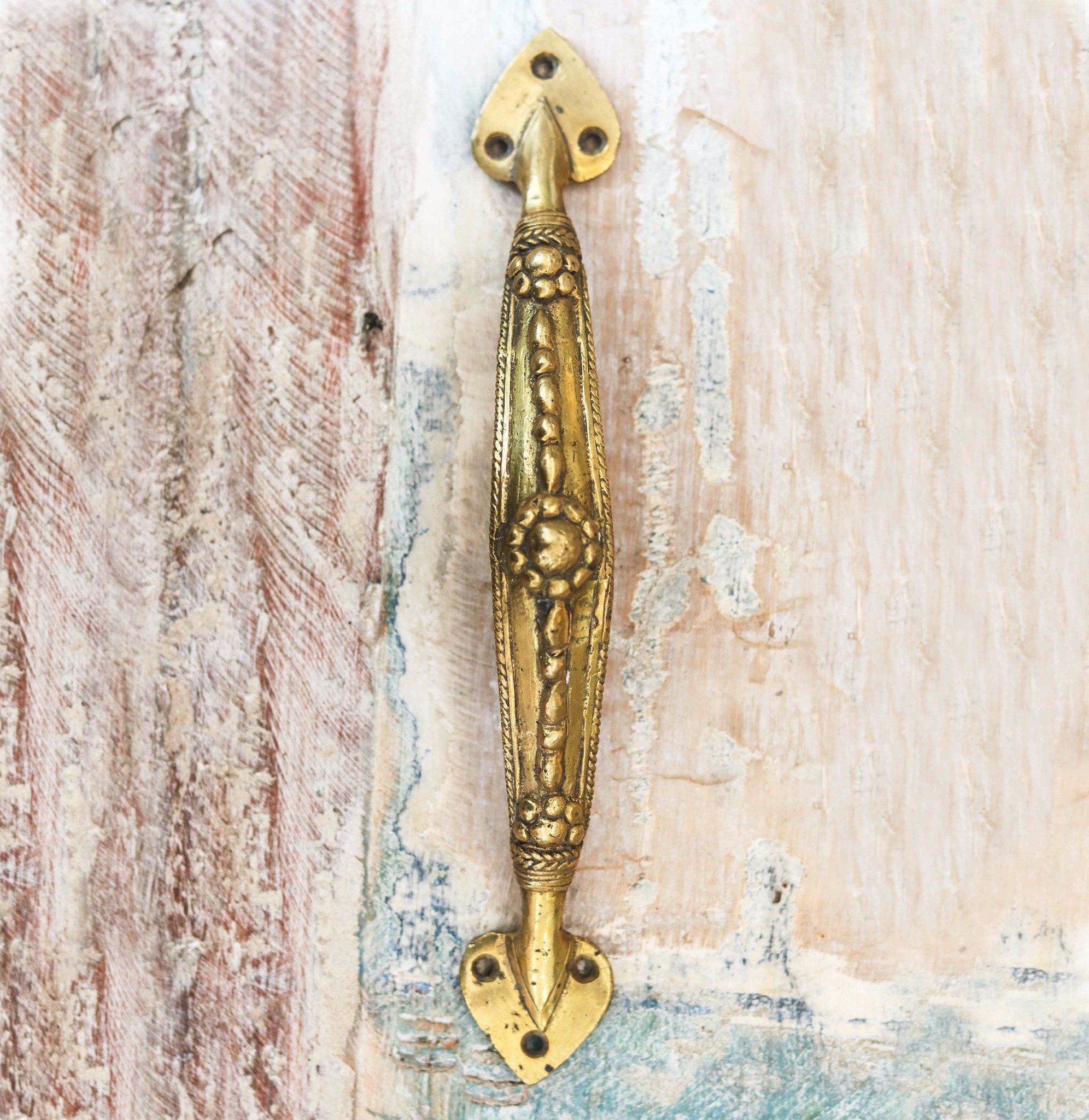 Brass Vintage Style Door Handle from India - Dead People's Stuff