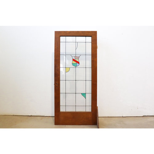 Colorful Shield Stained Glass Door Colorful Shield Stained Glass Door