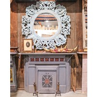 Steel and Wood Fireplace Mantel