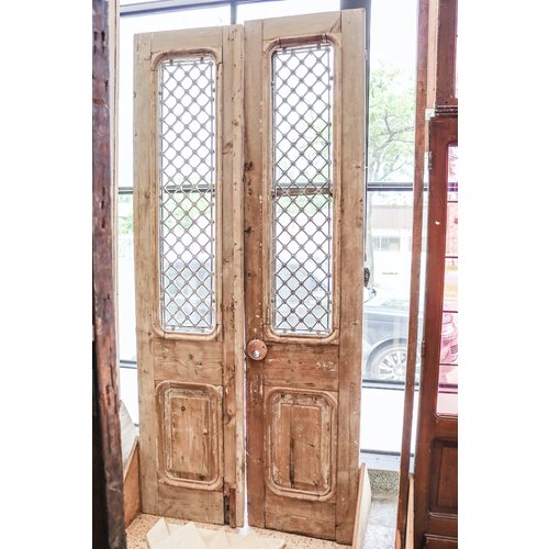 1 Panel Double Doors with Ironwork from Egypt 1 Panel Double Doors with Ironwork from Egypt
