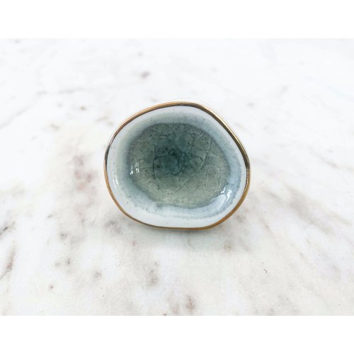 Grey Crackle Ceramic Drawer Knob from India Grey Crackle Ceramic Drawer Knob from India