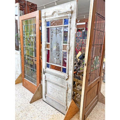 1 Panel 13 Light Pantry Door with Stained Glass 1 Panel 13 Light Pantry Door with Stained Glass