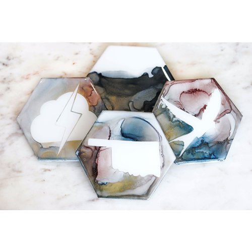 Coasters- Oklahoma Set (Scissortail) 4 pack Coasters- Oklahoma Set (Scissortail) 4 pack