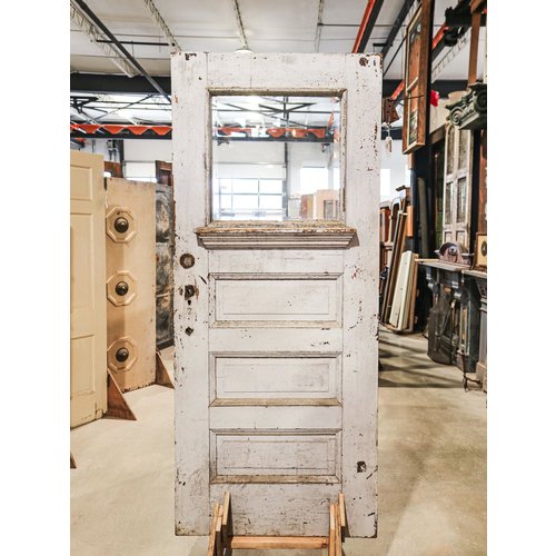 3 Panel 1 Light White Door with Patina 3 Panel 1 Light White Door with Patina