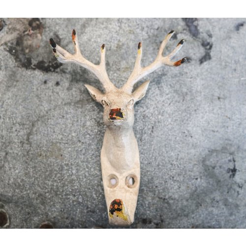 White Iron Deer Head Hook White Iron Deer Head Hook