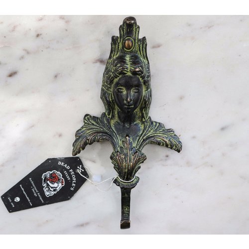 Bronze Female Sculpture Wall Hook from India Bronze Female Sculpture Wall Hook from India