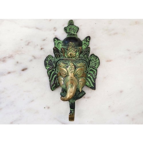 Brass Ganesha Wall Hook from India