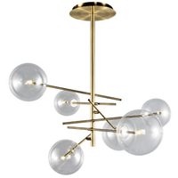 Modern Nordic Chandelier with Clear Glass Globes