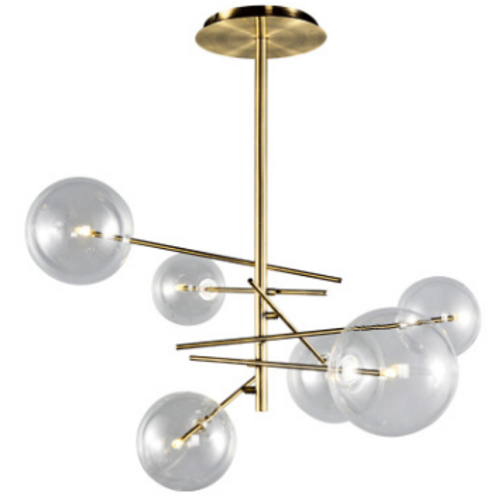 Modern Nordic Chandelier with Clear Glass Globes Modern Nordic Chandelier with Clear Glass Globes