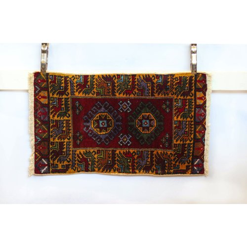 Handmade Vintage Turkish Kilim - Red + Orange Handmade Vintage Turkish Kilim - Red + Orange