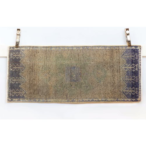 Handmade Vintage Turkish Kilim - Tan + Purple Handmade Vintage Turkish Kilim - Tan + Purple