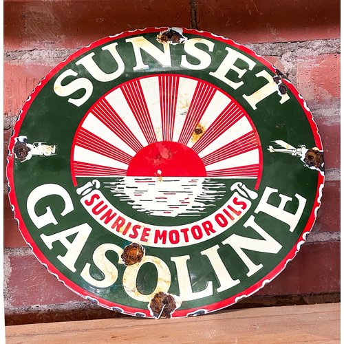 Sign - Sunset Gasoline - Sunrise Motor Oils Sign - Sunset Gasoline - Sunrise Motor Oils