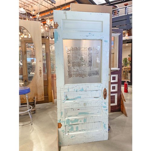 4 Panel Half Light Door with Etched Glass 4 Panel Half Light Door with Etched Glass