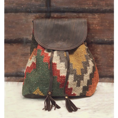 Marshe Boho Fabric + Leather Marshé Backpack Marshe Boho Fabric + Leather Marshé Backpack