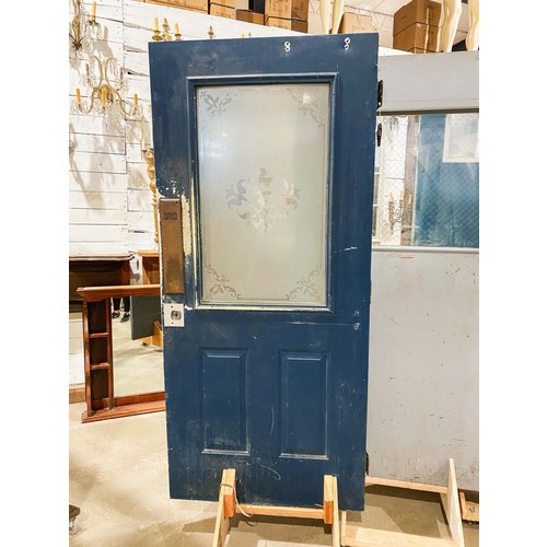 2 Panel Half Light Door with Etched Glass & Hardware 2 Panel Half Light Door with Etched Glass & Hardware