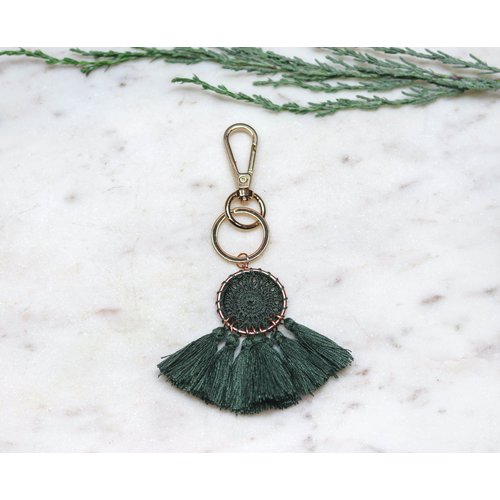 Marshe Handmade Forest Green Dream Catcher -Bag Charm Marshe Handmade Forest Green Dream Catcher -Bag Charm