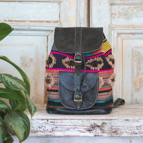 Marshe Boho Marshé Black Leather Backpack Marshe Boho Marshé Black Leather Backpack