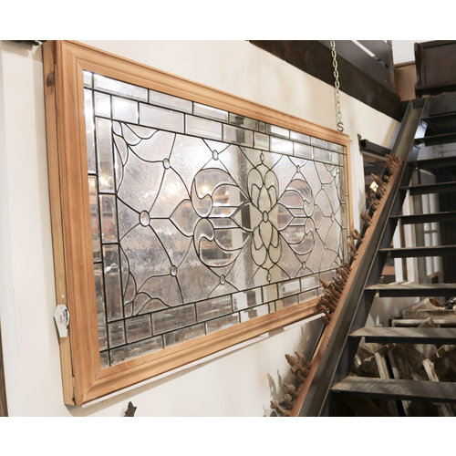 Victorian Beveled Glass Wrapped in Oak Trim Victorian Beveled Glass Wrapped in Oak Trim