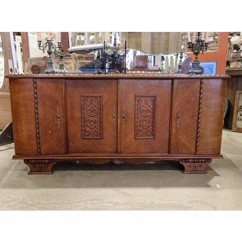 Ornate Wooden Buffet w/ Beveled Mirror Ornate Wooden Buffet w/ Beveled Mirror