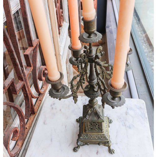 Brass Victorian 5 Candle Candelabra