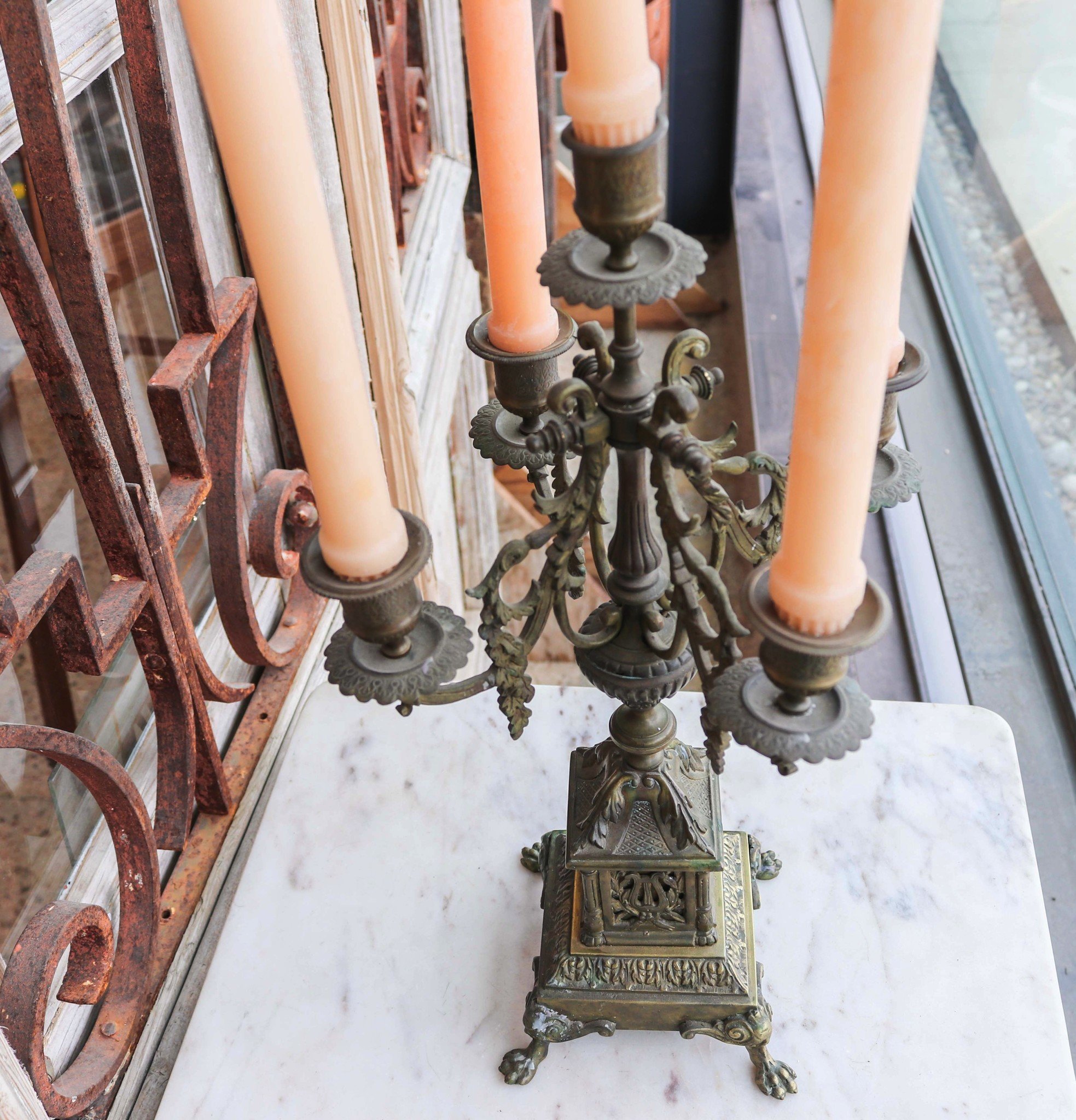 Brass Victorian 5 Candle Candelabra - Dead People's Stuff