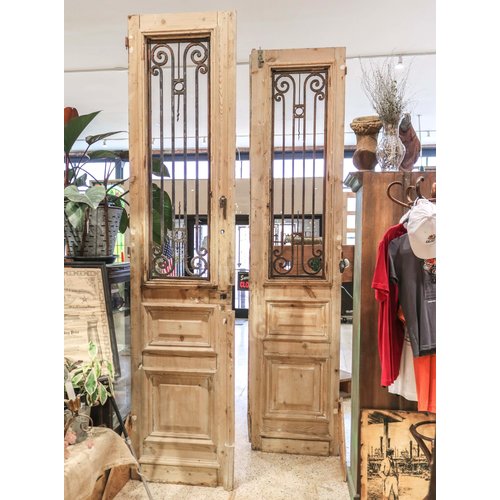 2 Panel Double Doors with Ironwork from Egypt 2 Panel Double Doors with Ironwork from Egypt