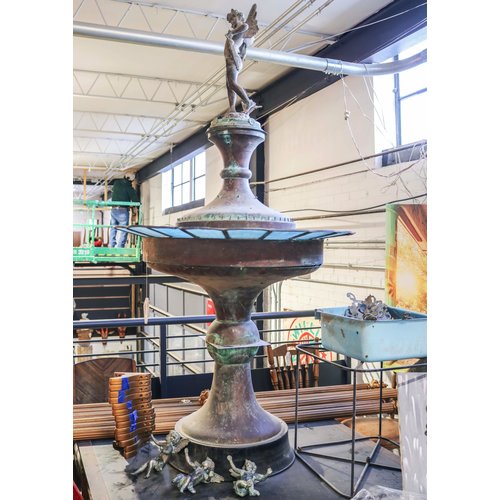 Copper Water Fountain with Stained Glass