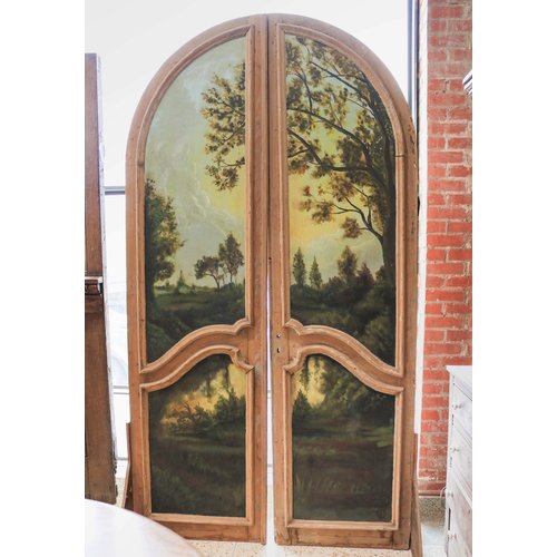 Pair of 2 Panel Arched Old English Double Doors Pair of 2 Panel Arched Old English Double Doors