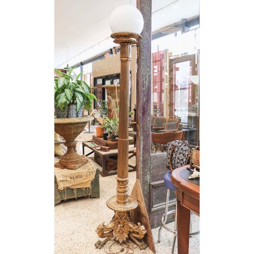 Solid Brass Gothic Street Lamp with Glass Globe Solid Brass Gothic Street Lamp with Glass Globe