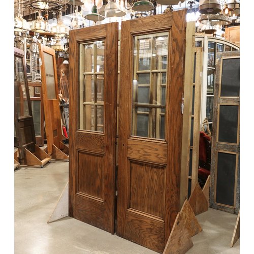 Pair of Wood Doors with Glass Design Pair of Wood Doors with Glass Design