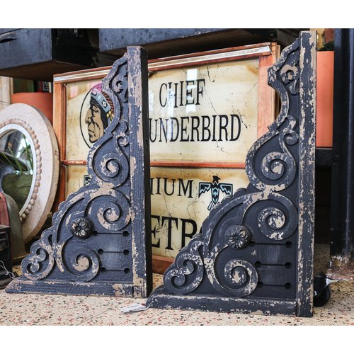 Set of Black Distressed Corbels Set of Black Distressed Corbels