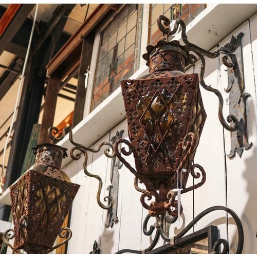 Spanish Revival Exterior Light with Glass