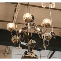 MODO Glass Loft Industrial Chandelier with Globes