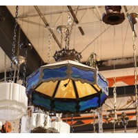 Art Nouveau Stained Glass Hanging Light