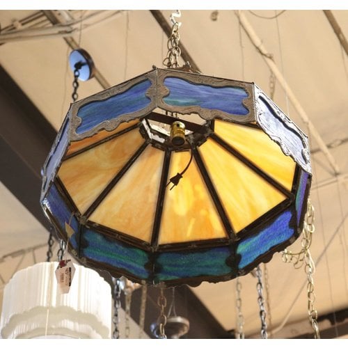 Art Nouveau Stained Glass Hanging Light