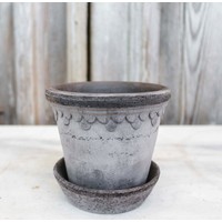 Kobenhavner 10cm Pot & Saucer Antique Grey