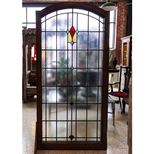 Framed English Stained Glass Window Framed English Stained Glass Window