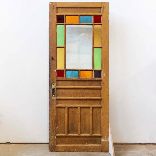1890's Half Light Stained Glass Door 1890's Half Light Stained Glass Door