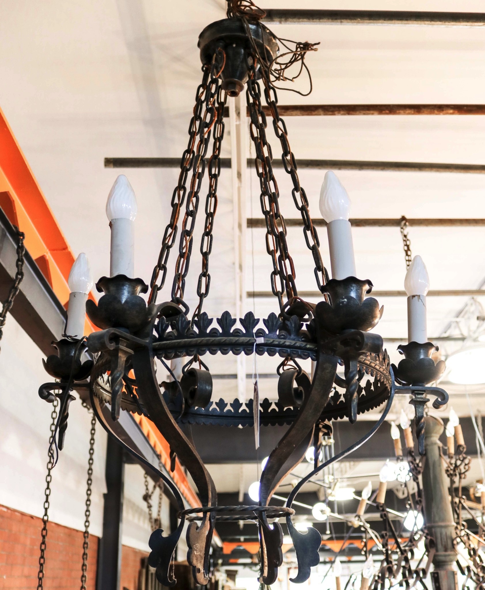 Large Iron Candelabra Chandelier Dead People's Stuff "Architectural
