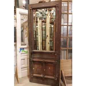 2 Panel Half Glass Door w/ Ornate Trim