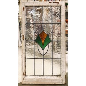 English Stained Glass Window- Green and Yellow