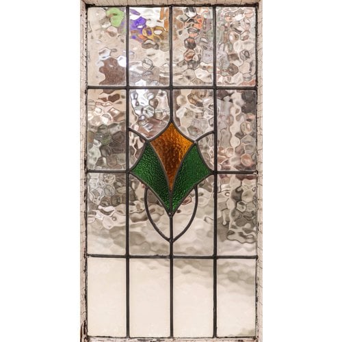 English Stained Glass Window- Green and Yellow