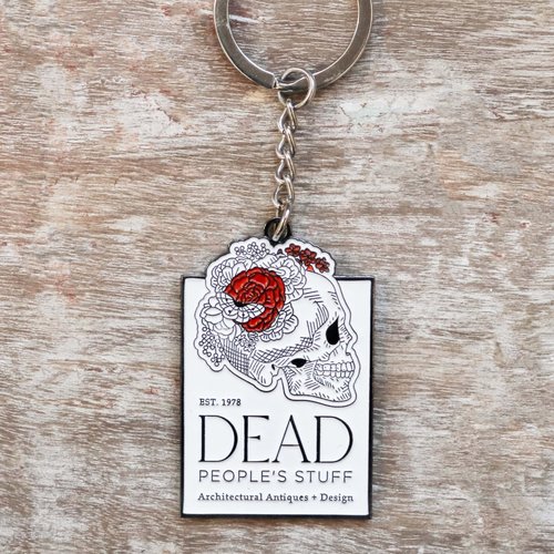 Dead People's Stuff Logo Key Chain